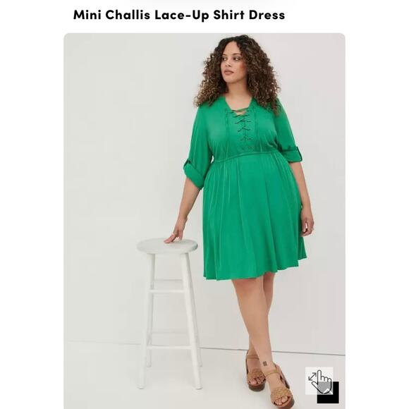 Torrid Dresses & Skirts - Torrid Mini Challis Lace-Up Shirt Dress - Size 1 (14/16) ***